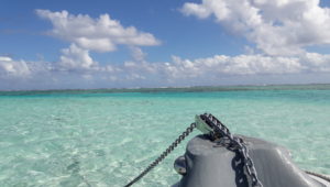 Notre taxi-boat au mouillage
